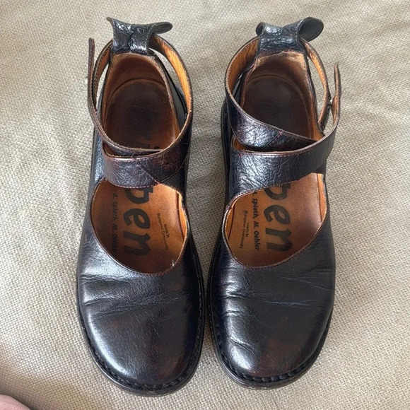 TRIPPEN Vivienne  DARK plum almost black  Leather Wrap Strap Shoe EU 36 us 6-7 - Picture 6 of 16